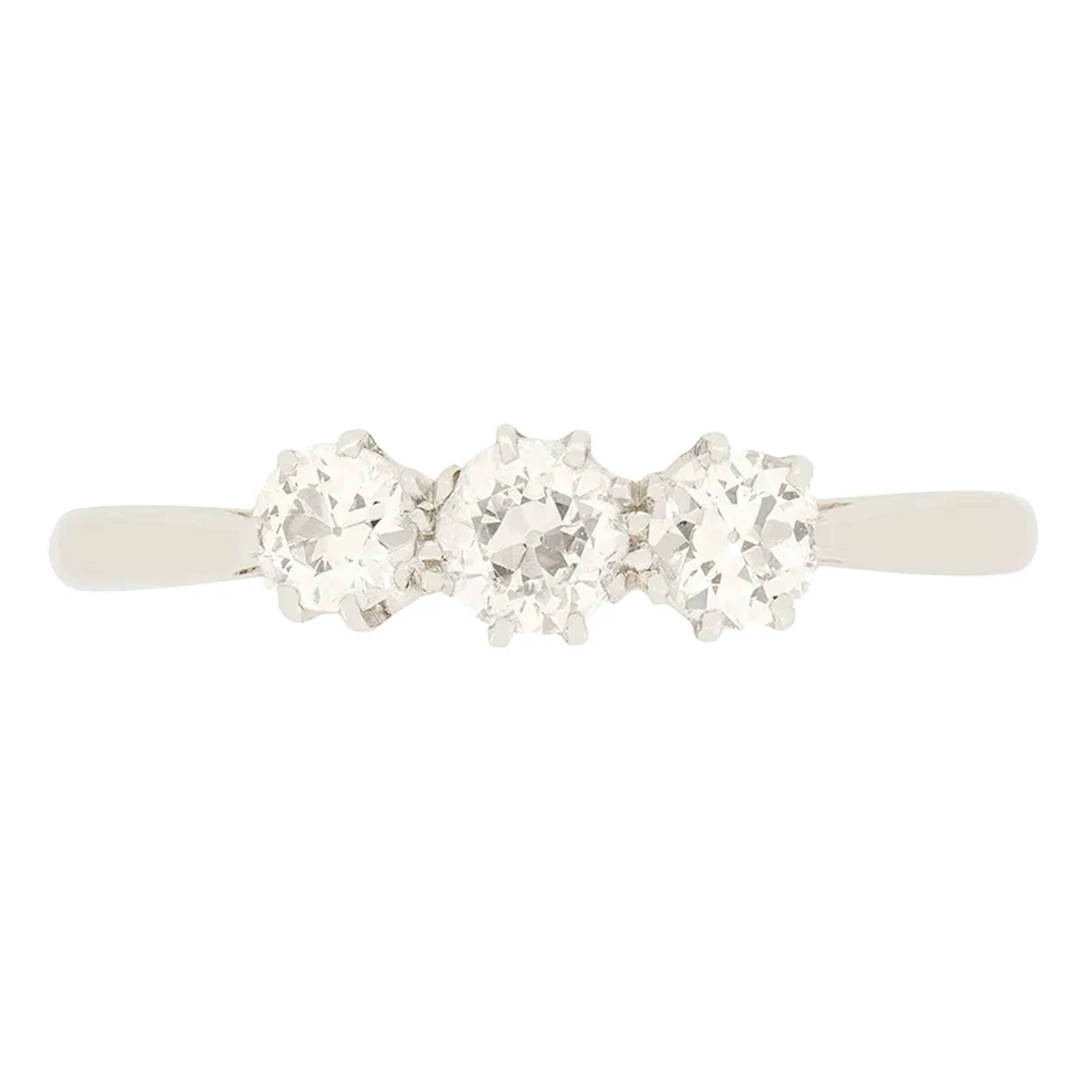Art Deco 0.65ct Diamond Trilogy Ring, c.1920s