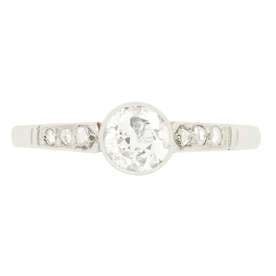 Art Deco 0.65ct Diamond Solitaire Ring, c.1920s