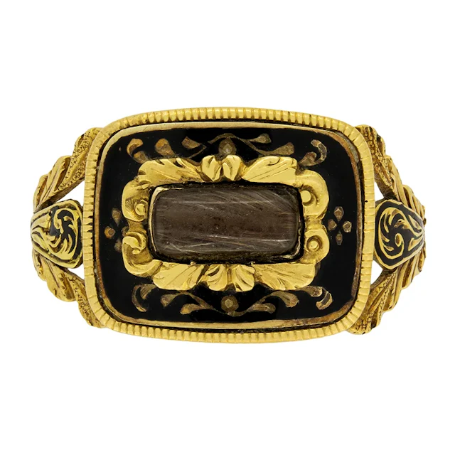 Georgian Enamelled Mourning Ring, c.1830s