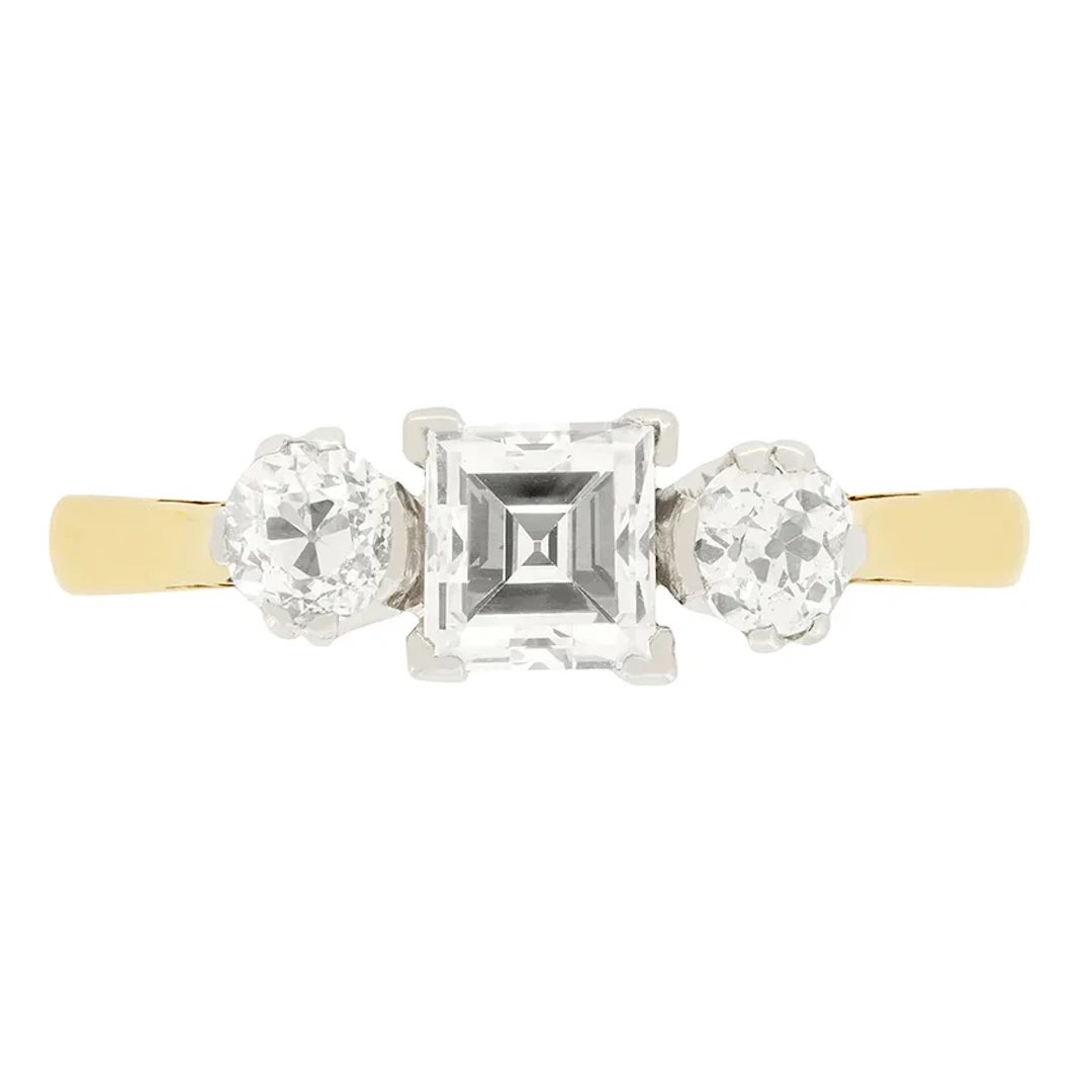 Edwardian 1.20ct Three Stone Diamond Ring, c.1910s