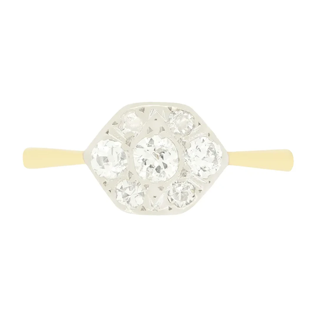 Edwardian 0.52ct Diamond Cluster Ring, c.1910s