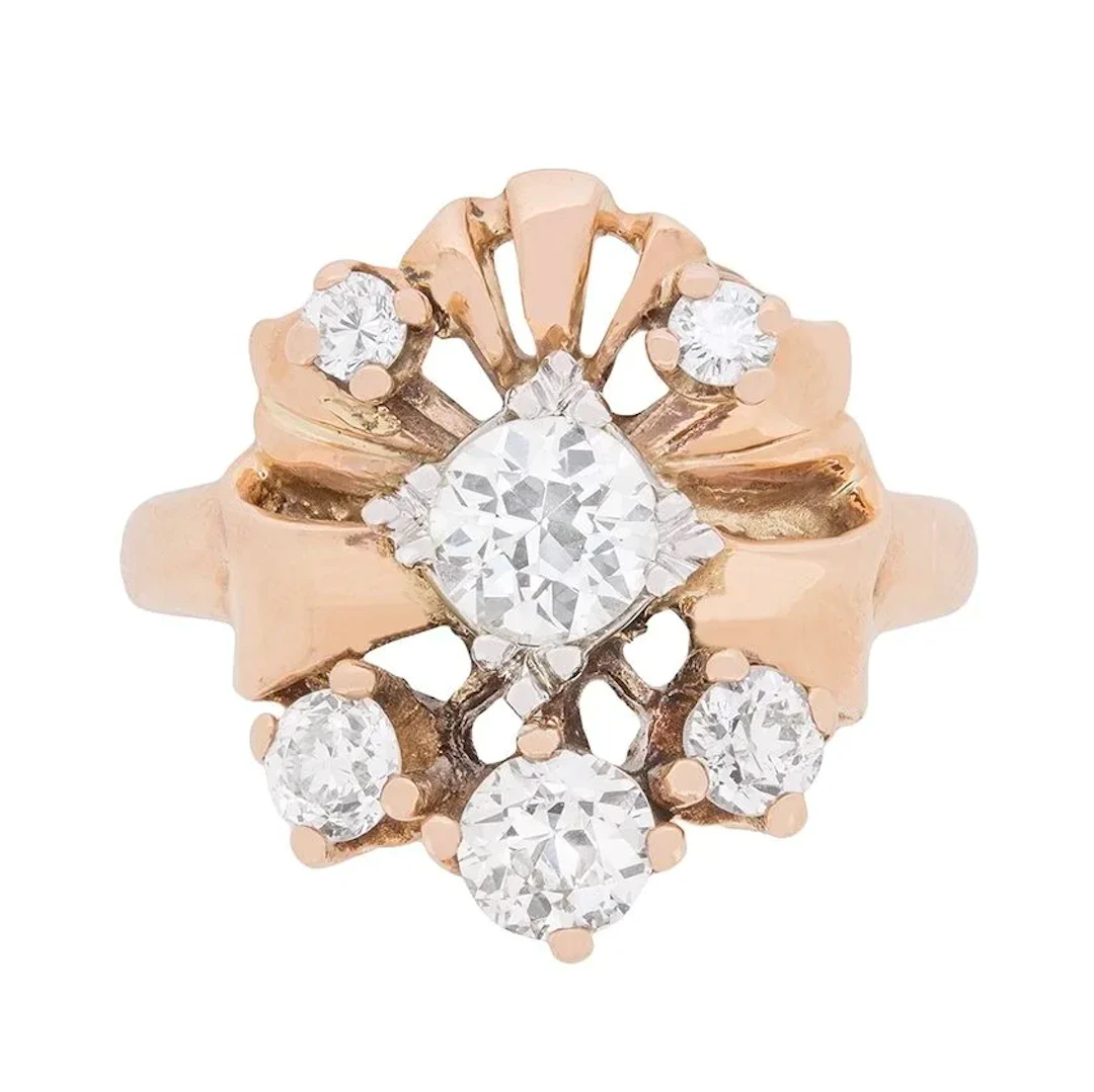 Edwardian 0.65ct Diamond Cluster Ring, c.1910