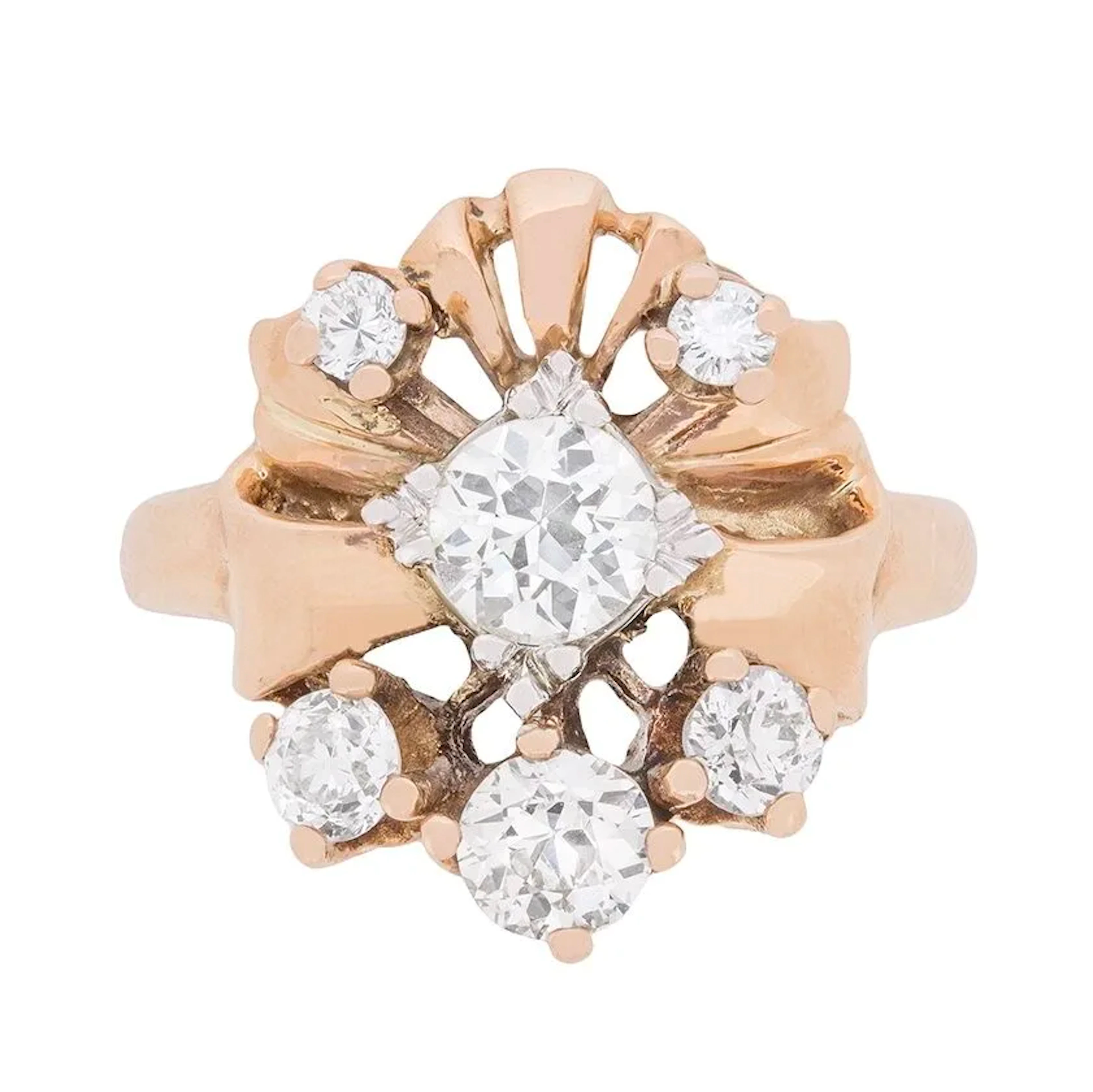 Edwardian 0.65ct Diamond Cluster Ring, c.1910