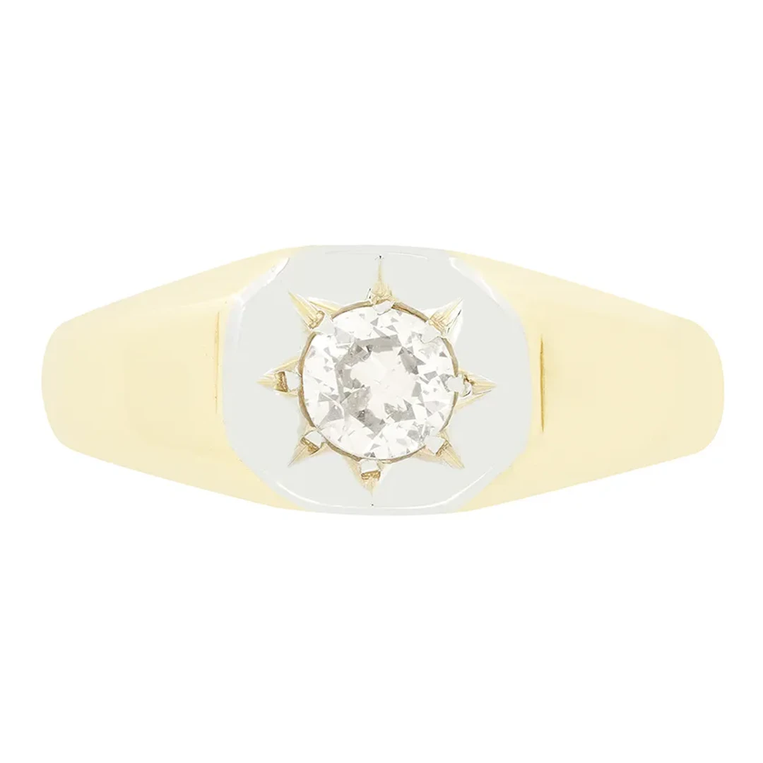 Victorian 0.30ct Diamond Signet Ring, c.1880s