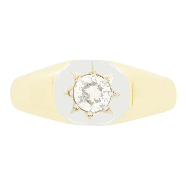 Victorian 0.30ct Diamond Signet Ring, c.1880s