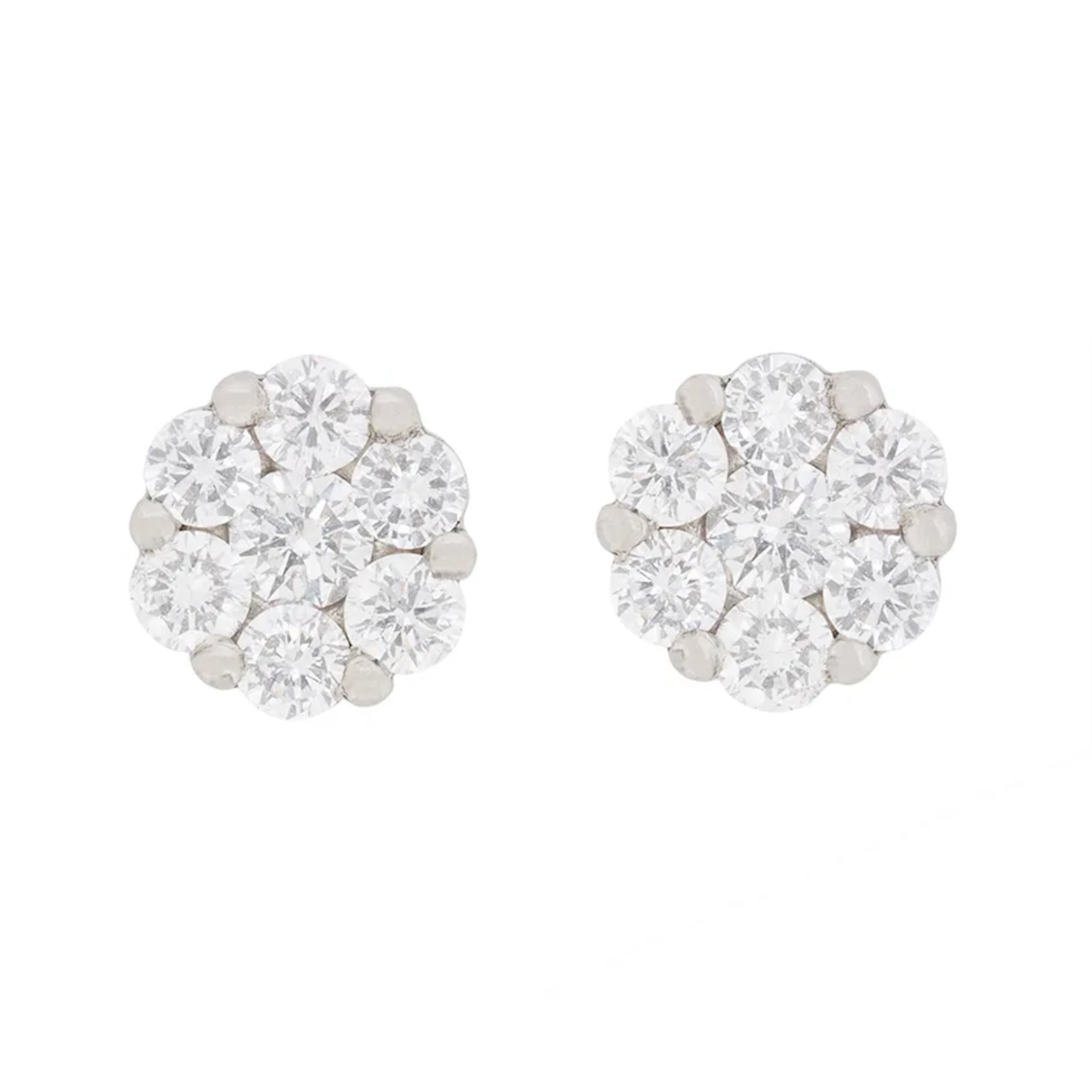 Contemporary 0.80ct Diamond Cluster Earrings