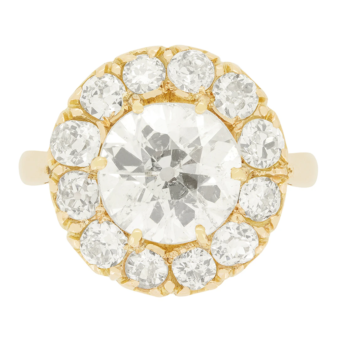 Victorian 2.50ct Diamond Cluster Ring, c.1880s