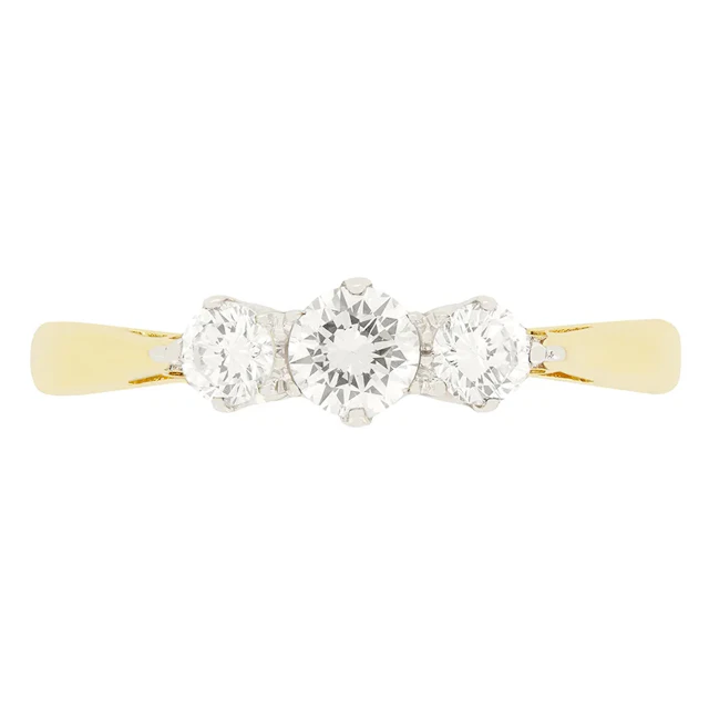 Vintage 0.34ct Diamond Trilogy Ring, c.1980s