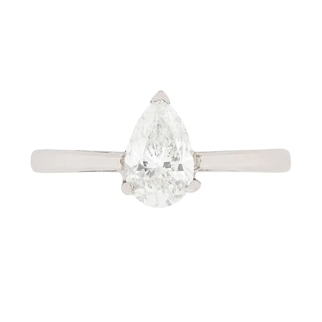 1.05 Carat Pear-Shaped Diamond Solitaire Engagement Ring