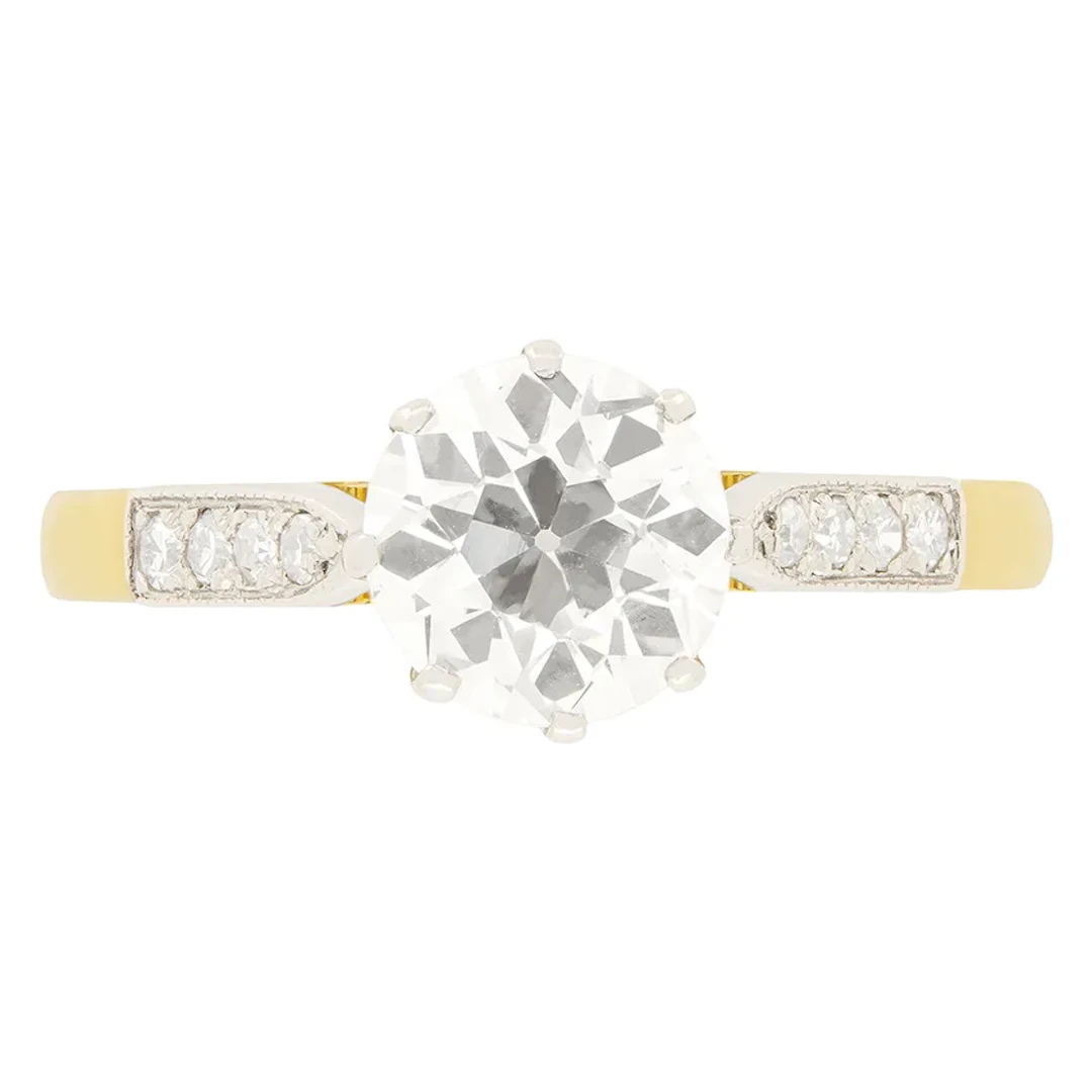 Art Deco 1.62ct Diamond Solitaire Ring, c.1930s