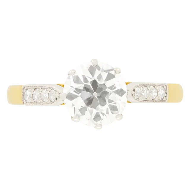Art Deco 1.62ct Diamond Solitaire Ring, c.1930s