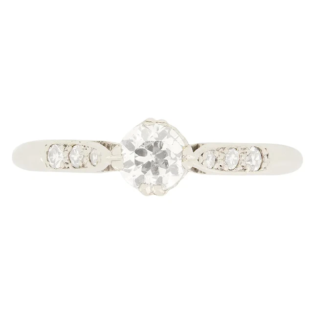 Art Deco 0.40ct Diamond Solitaire Ring, c.1920s