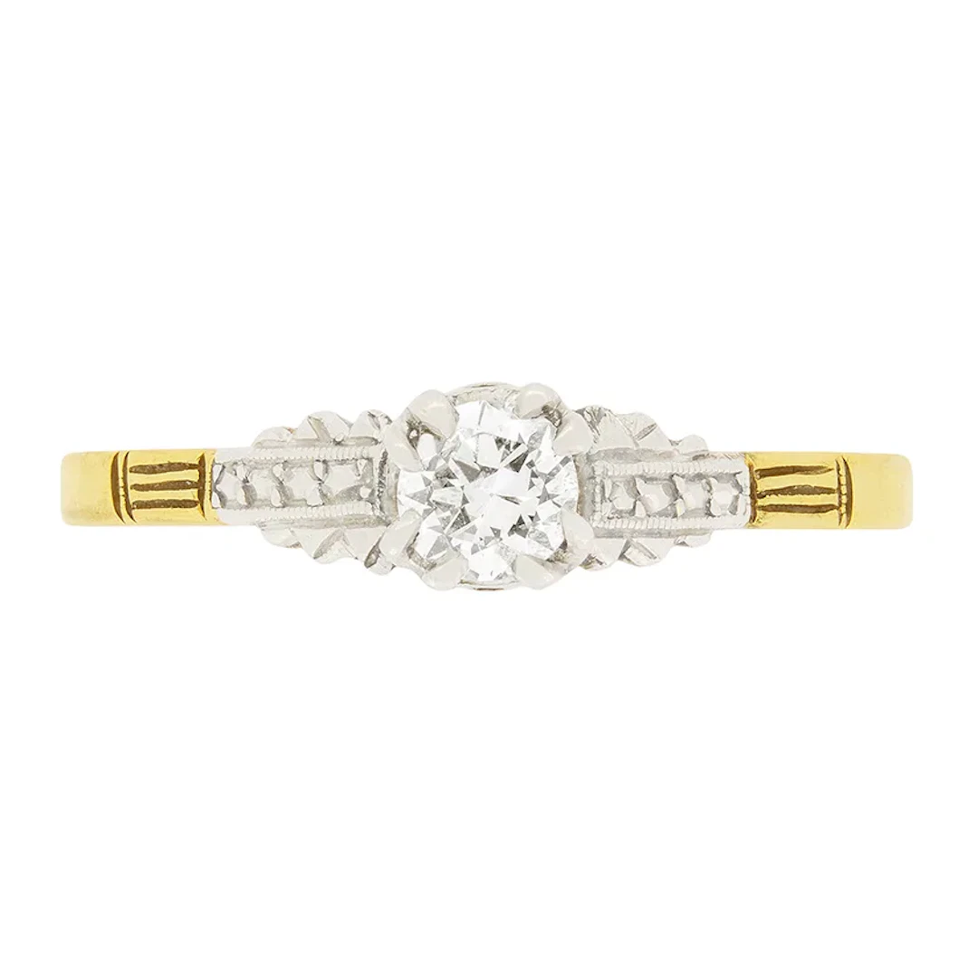 Art Deco 0.35ct Diamond Solitaire Ring, c.1920s
