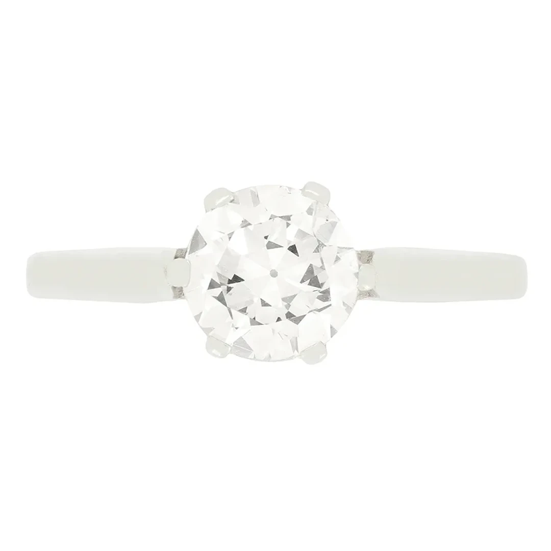 Art Deco 0.95ct Diamond Solitaire Ring, c.1920s