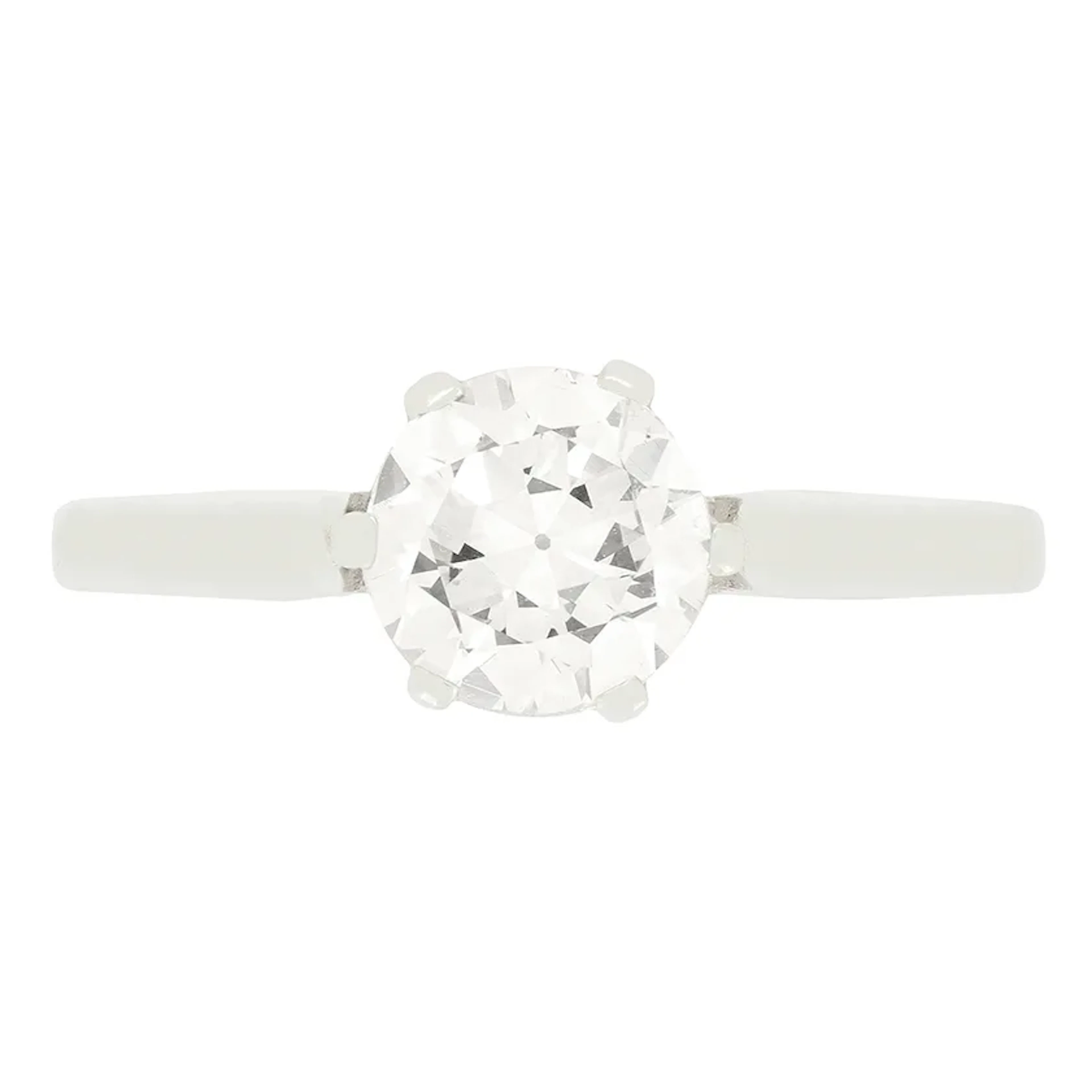 Art Deco 0.95ct Diamond Solitaire Ring, c.1920s