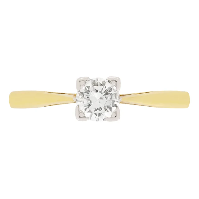 Vintage Diamond Solitaire Engagement Ring, c.1940s