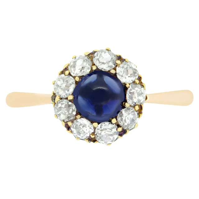 Victorian 0.50ct Sapphire and Diamond Cluster Ring, c.1880s