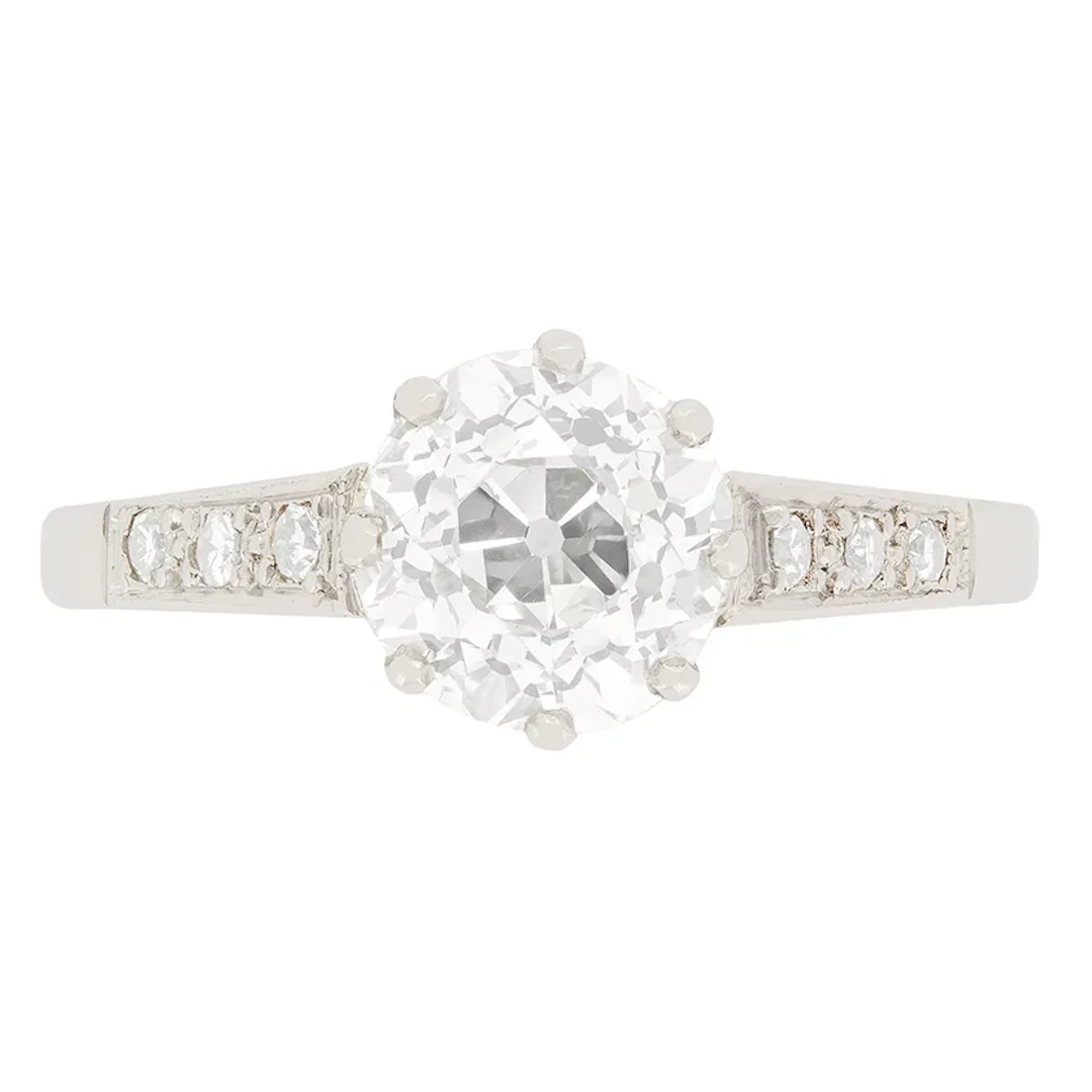 Art Deco 1.38ct Diamond Solitaire Ring, c.1920s