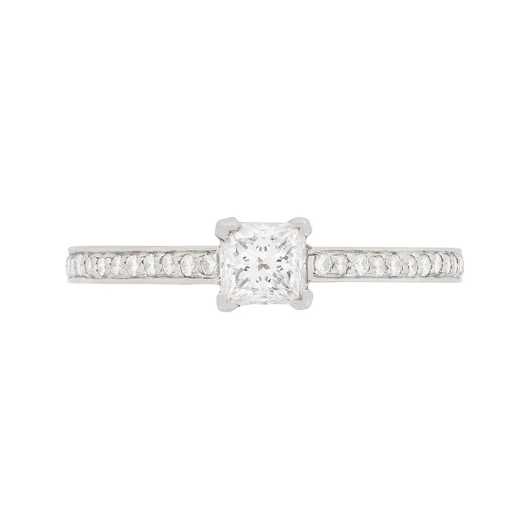 Tiffany & Co. 0.33ct Princess Cut Diamond Solitaire Engagement Ring