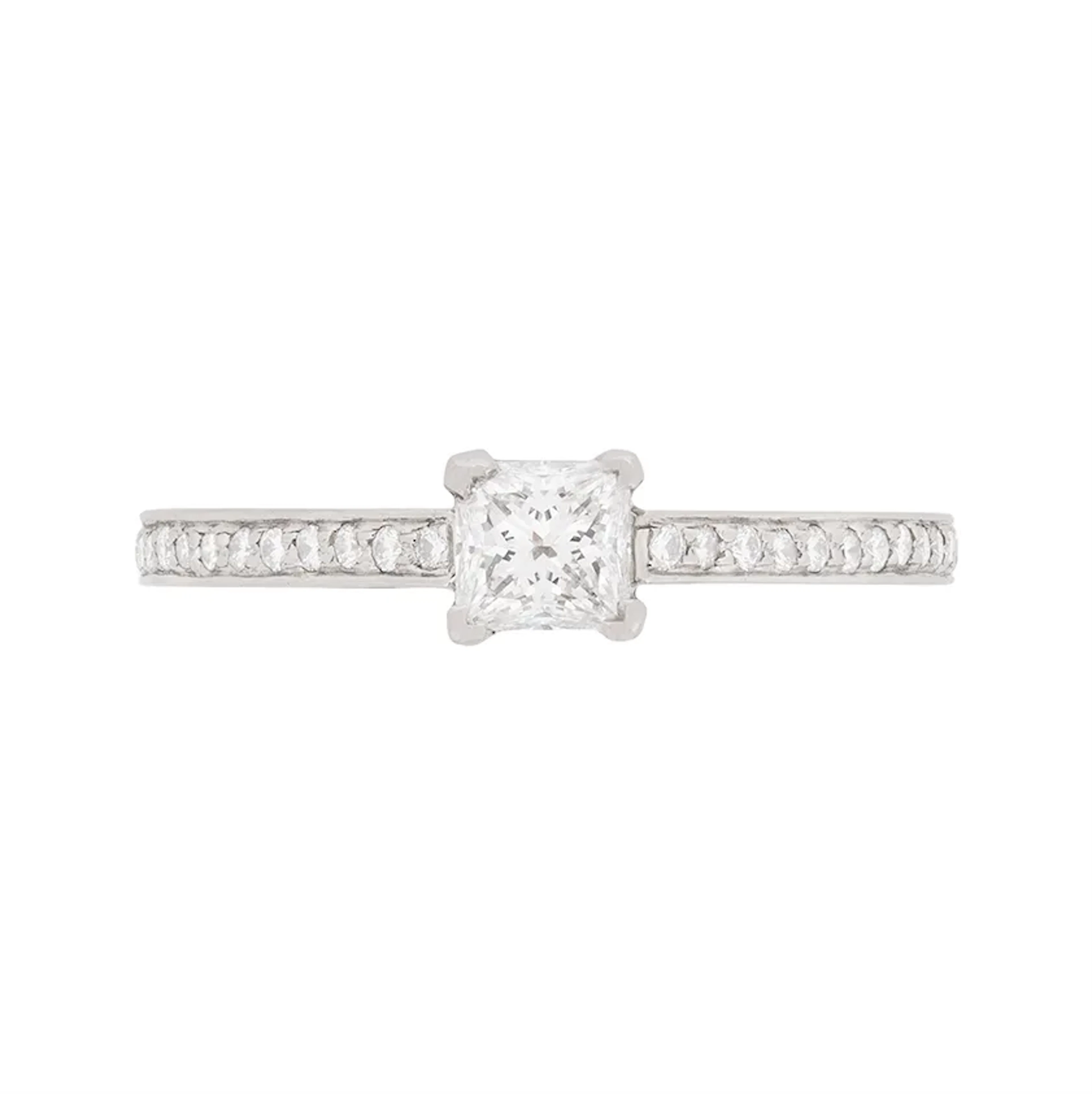 Tiffany & Co. 0.33ct Princess Cut Diamond Solitaire Engagement Ring