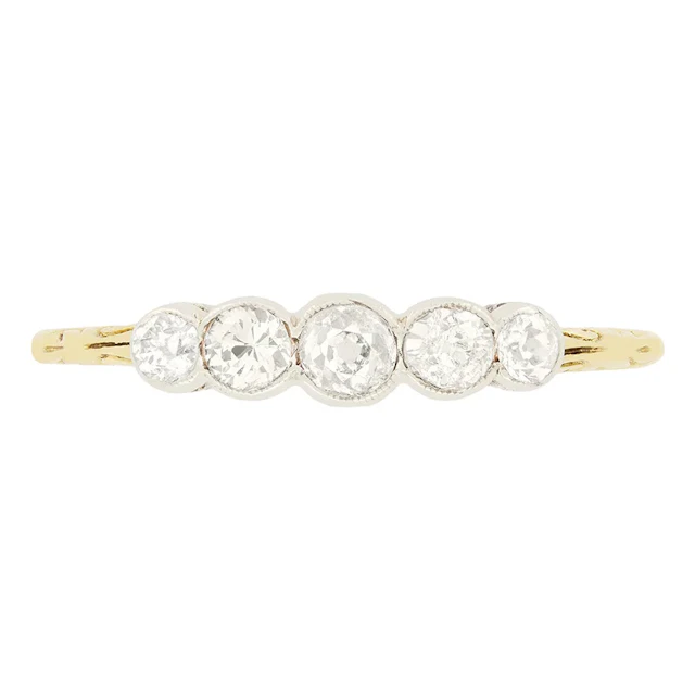 Victorian 0.70ct Diamond Five Stone Ring, c.1900s
