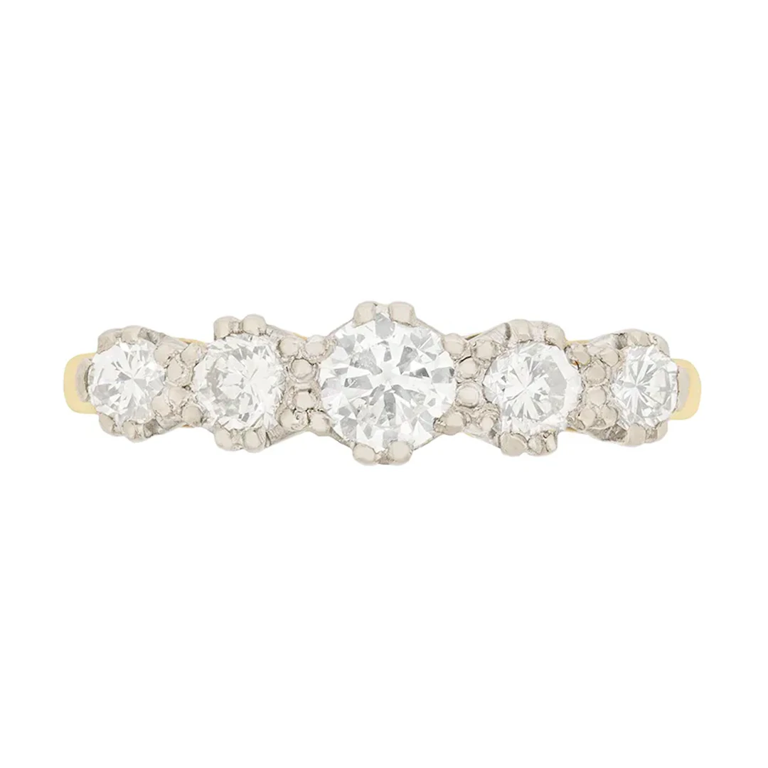 Edwardian Diamond Five Stone Ring, c.1910