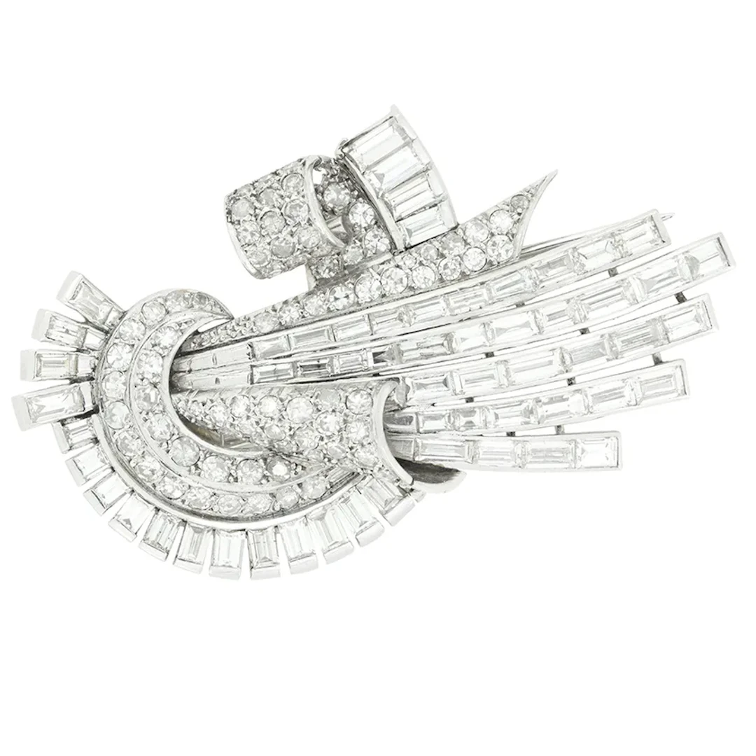 Art Deco 9.00ct Diamond Spray Brooch, c.1920s