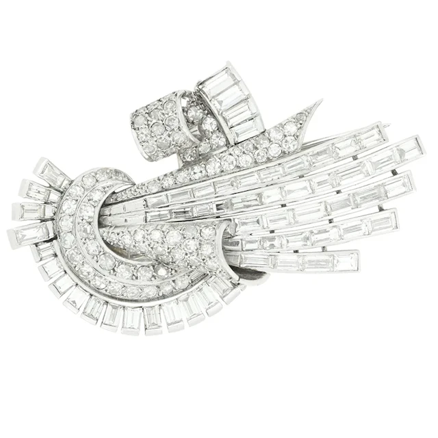 Art Deco 9.00ct Diamond Spray Brooch, c.1920s