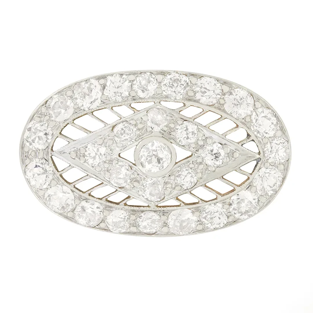 Edwardian 2.35ct Diamond Brooch, c.1910s