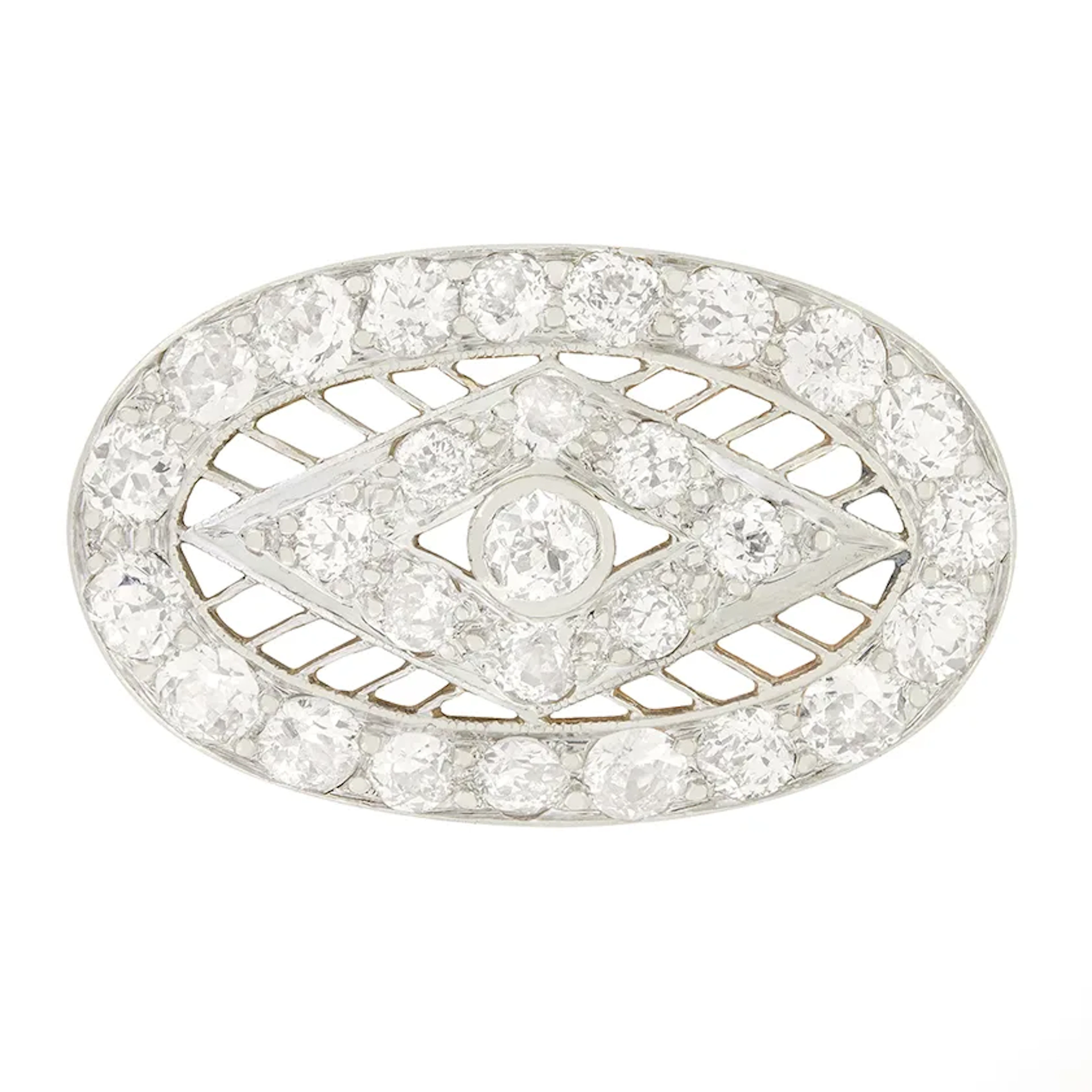 Edwardian 2.35ct Diamond Brooch, c.1910s