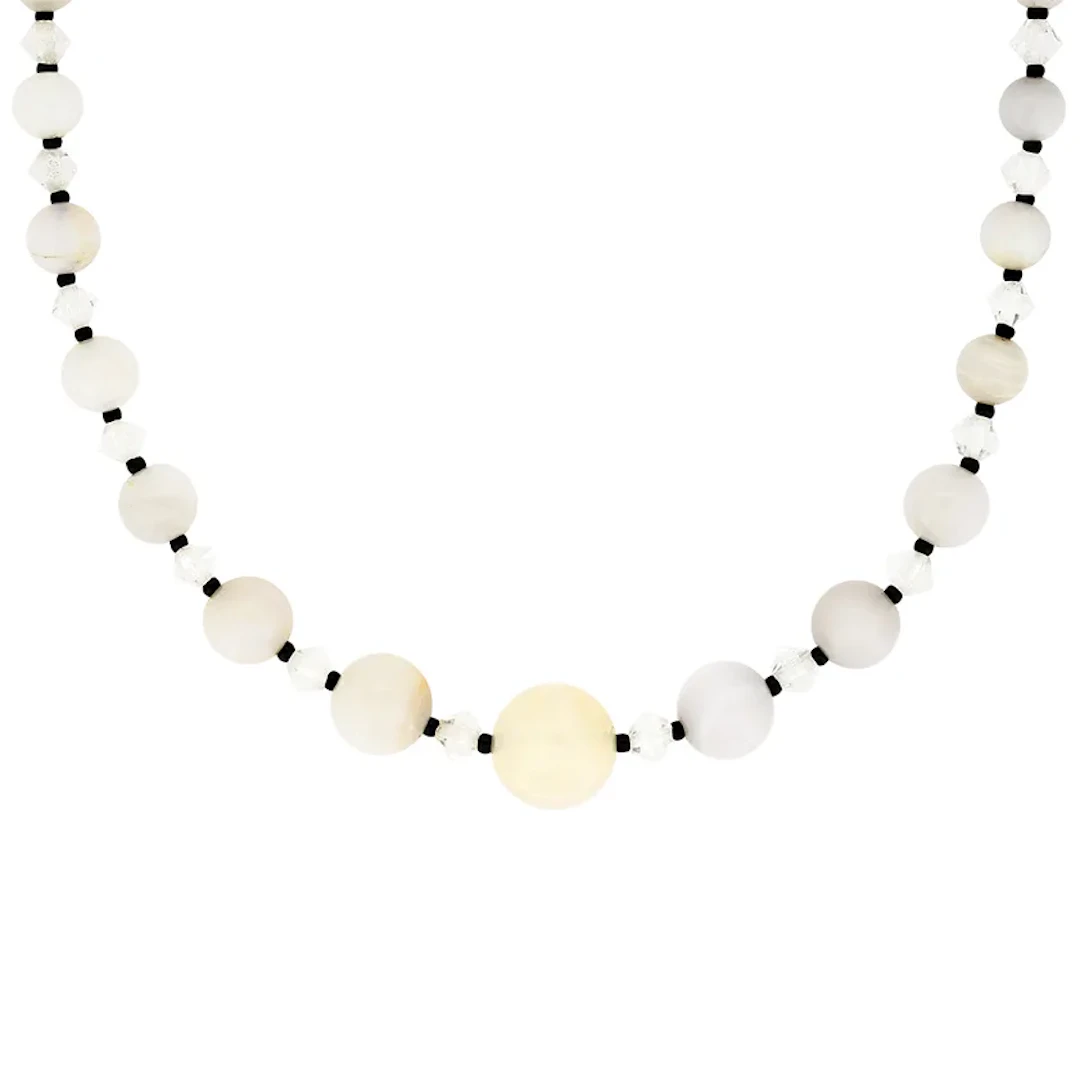 Vintage Opal and Crystal Necklace, c.1950s