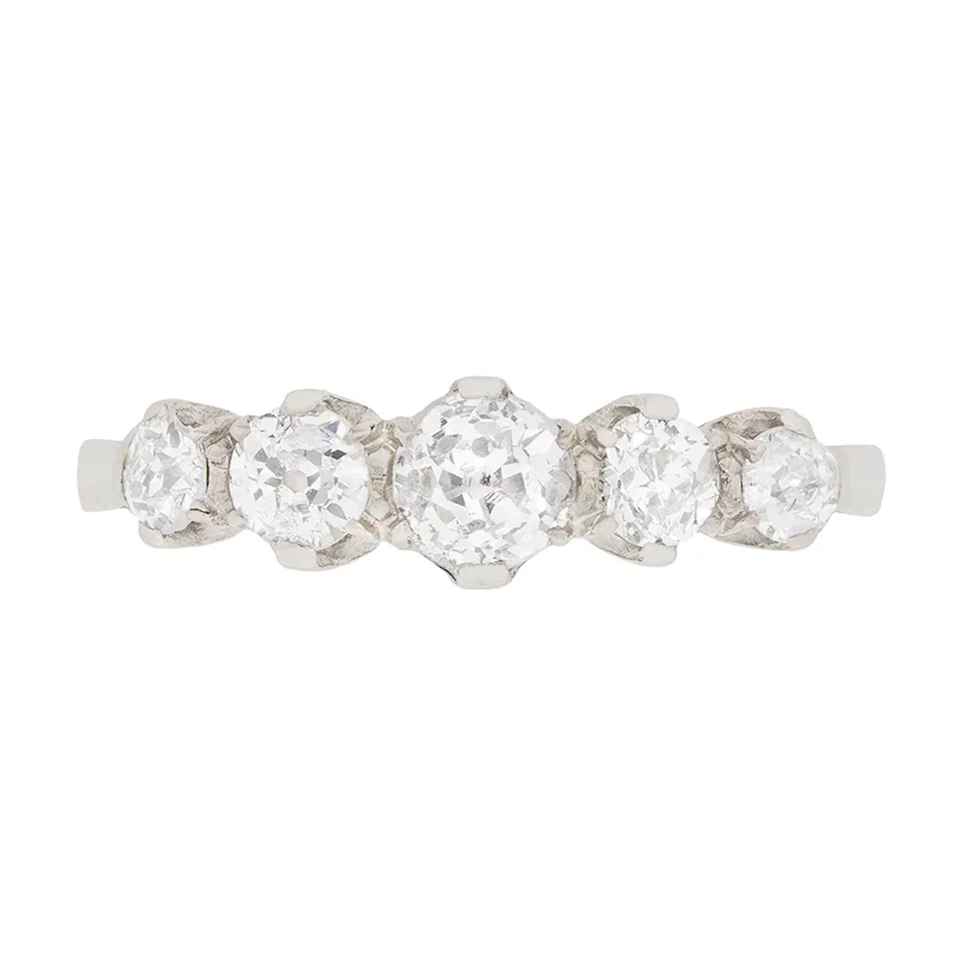 Edwardian Five Stone Diamond Ring, c.1910