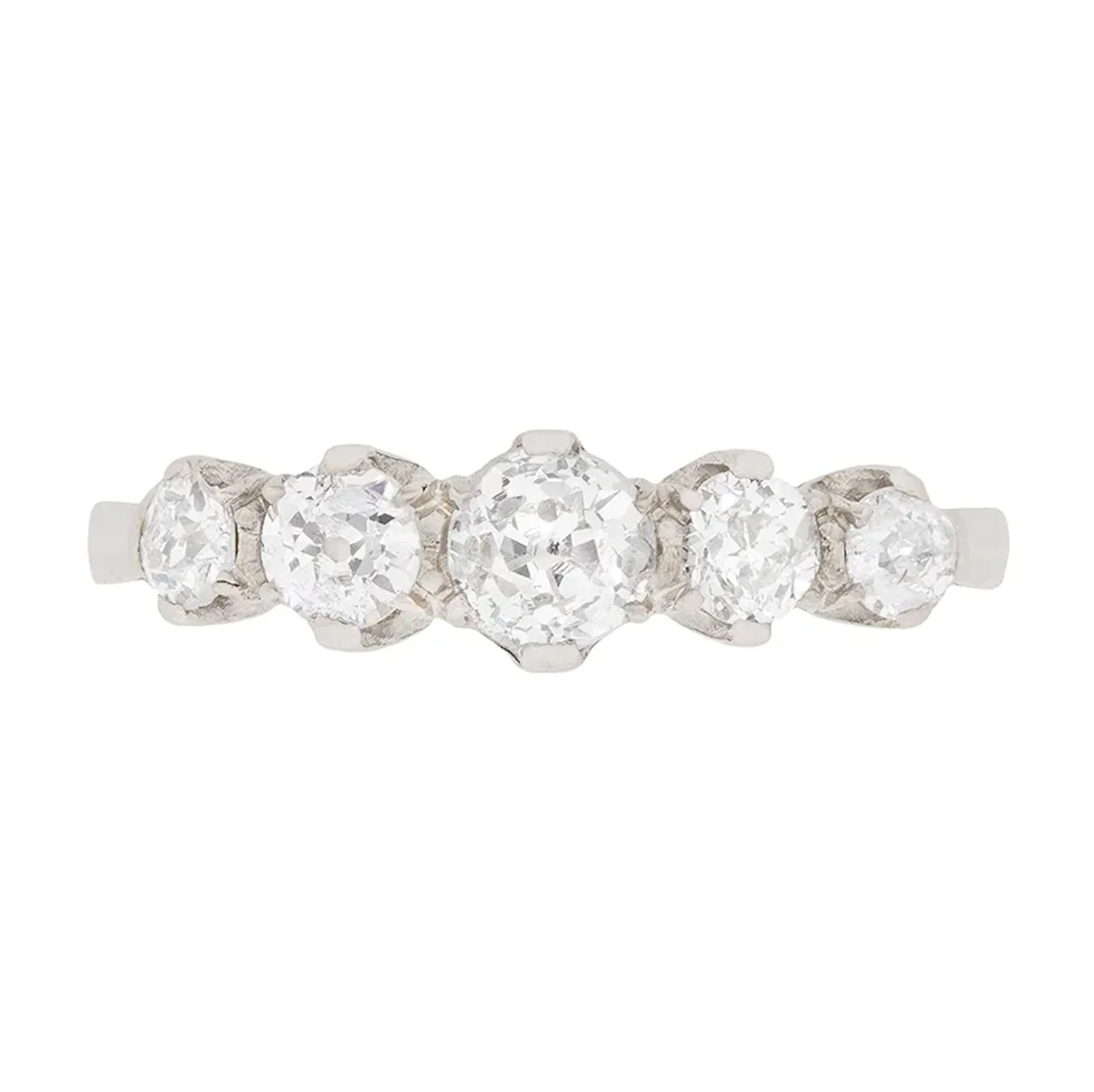 Edwardian Five Stone Diamond Ring, c.1910
