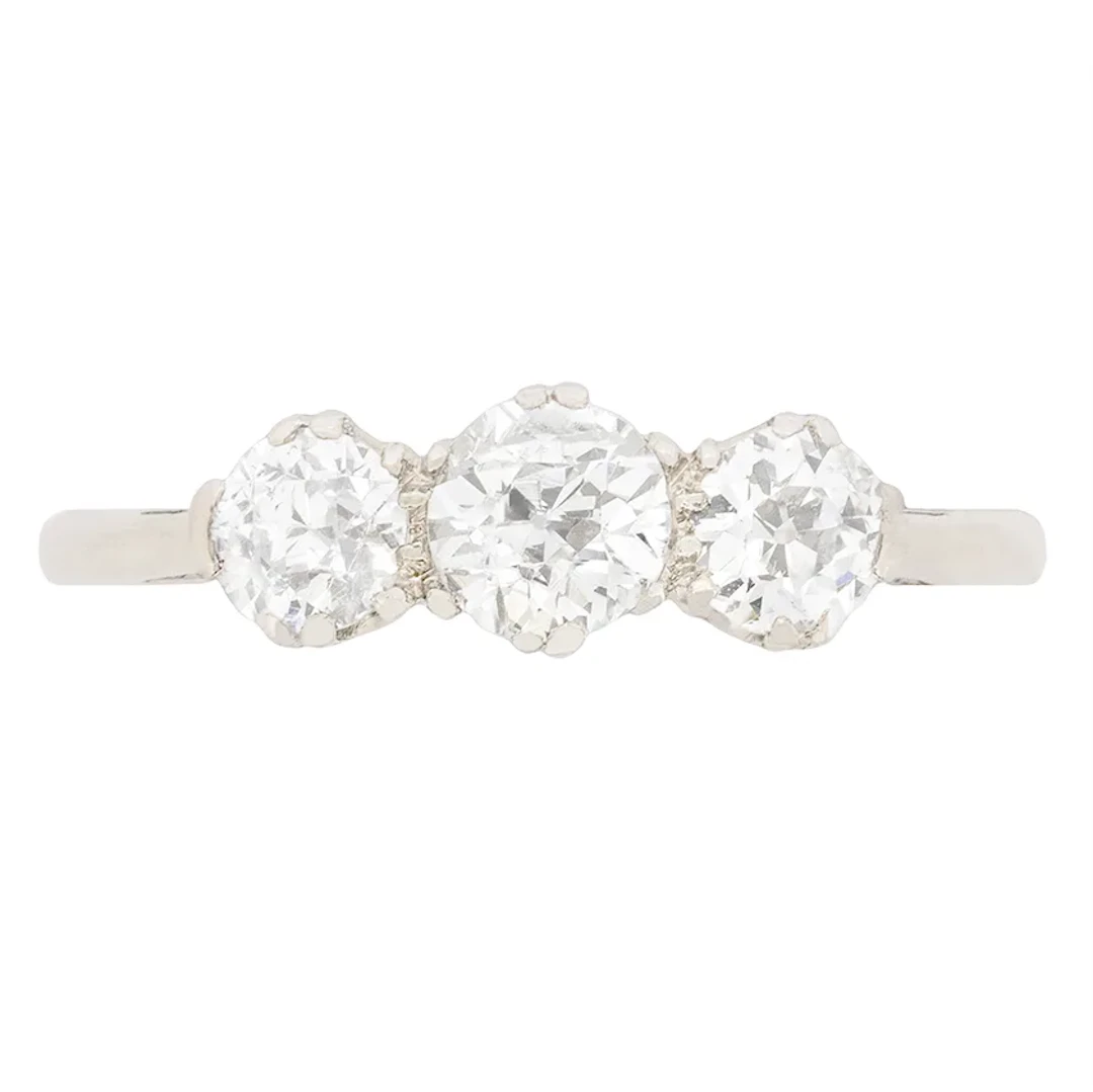 Art Deco 1.15ct Diamond Trilogy Ring, c.1920s
