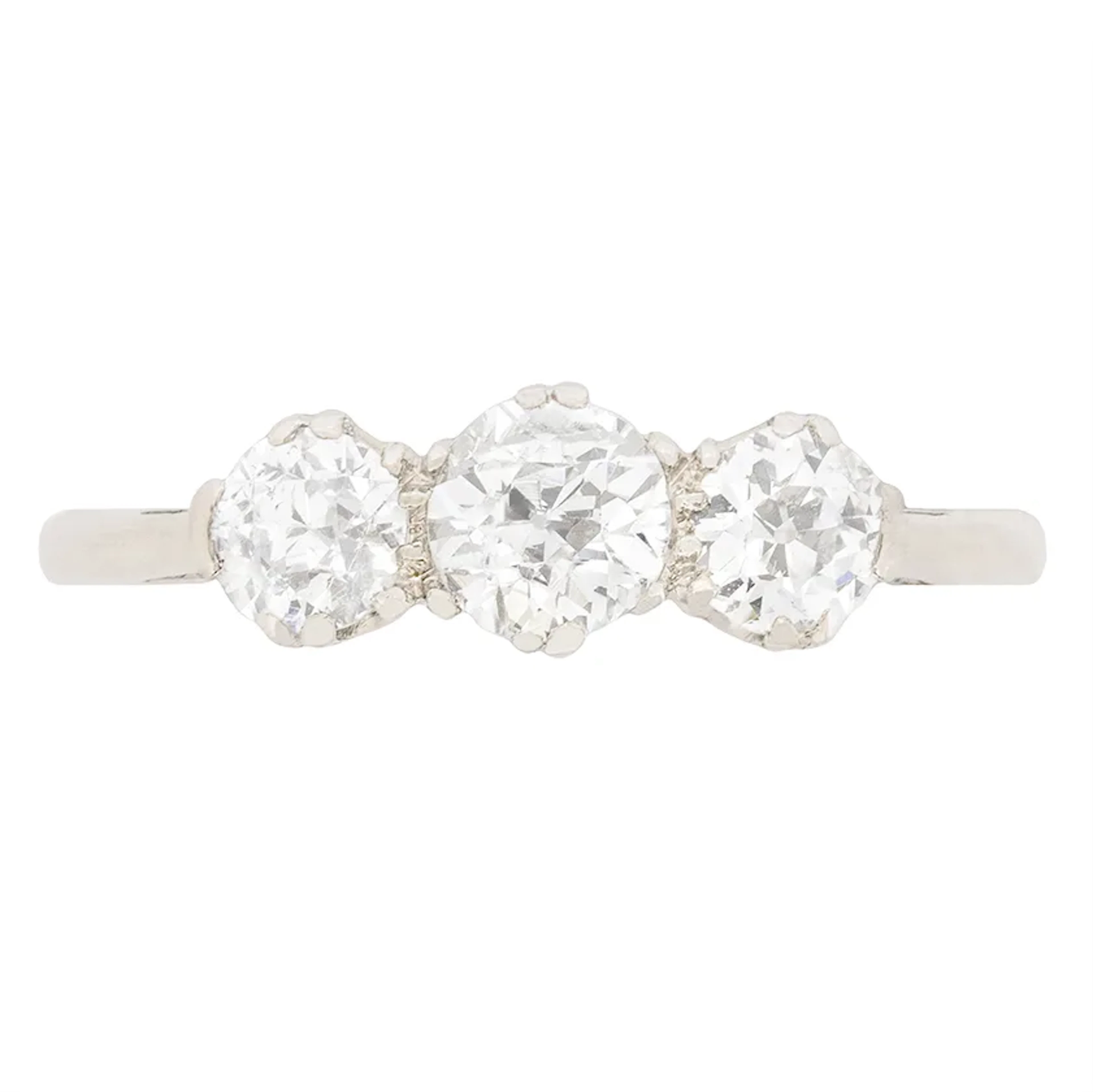 Art Deco 1.15ct Diamond Trilogy Ring, c.1920s