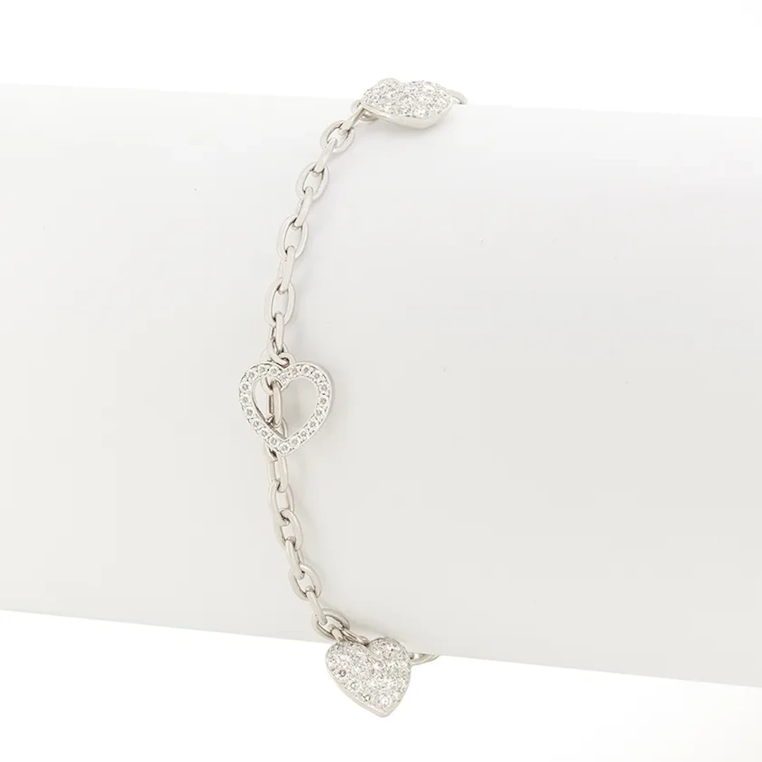 Tiffany & Co. 1.02ct Diamond Heart Charm Bracelet