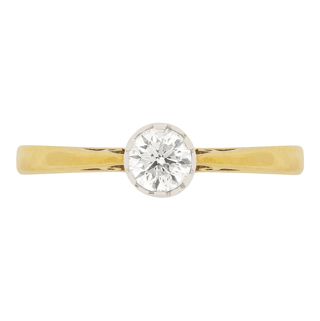 Vintage 0.33 Carat Diamond Solitaire Engagement Ring, c.1970s
