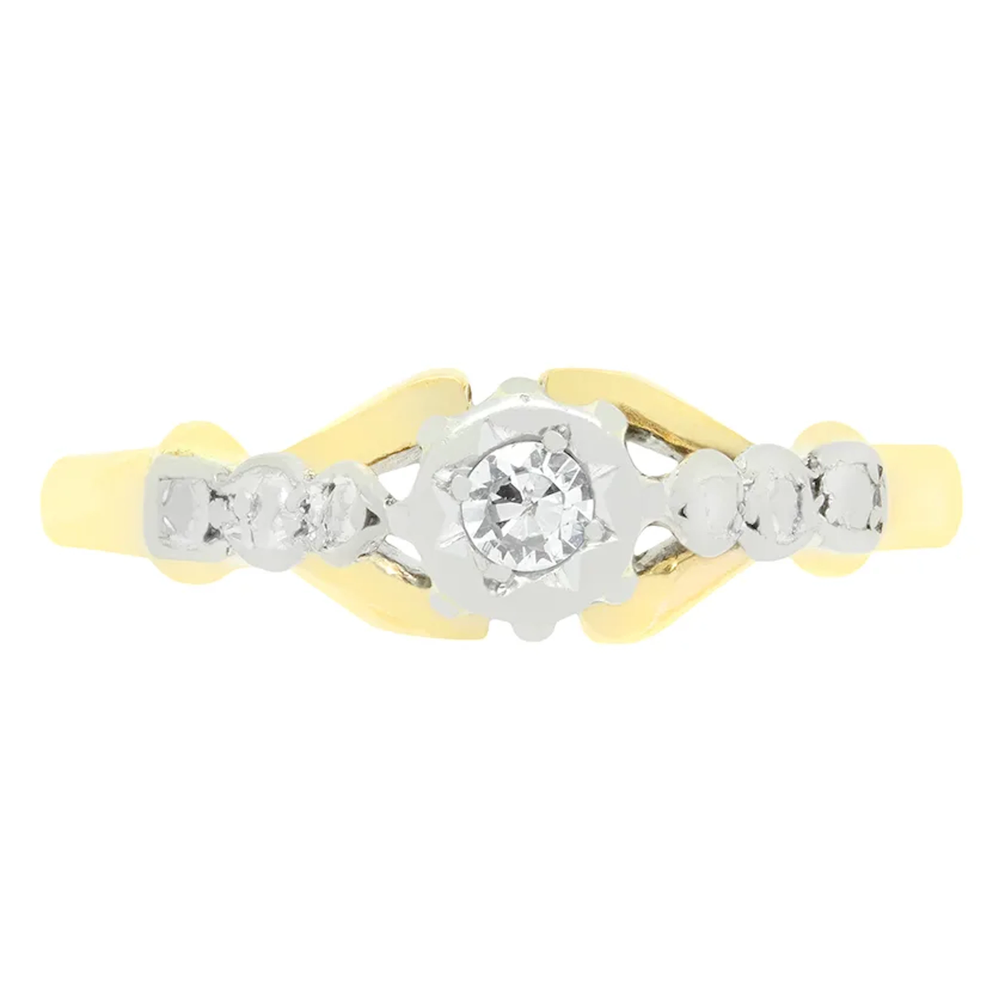 Vintage 0.10ct Diamond Solitaire Ring, c.1963