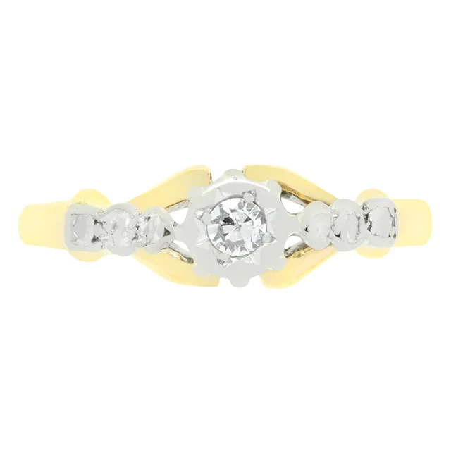 Vintage 0.10ct Diamond Solitaire Ring, c.1963
