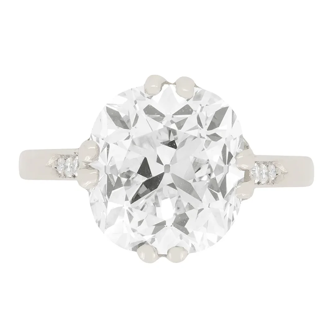 Art Deco 5.18ct Diamond Solitaire Engagement Ring, c.1920s