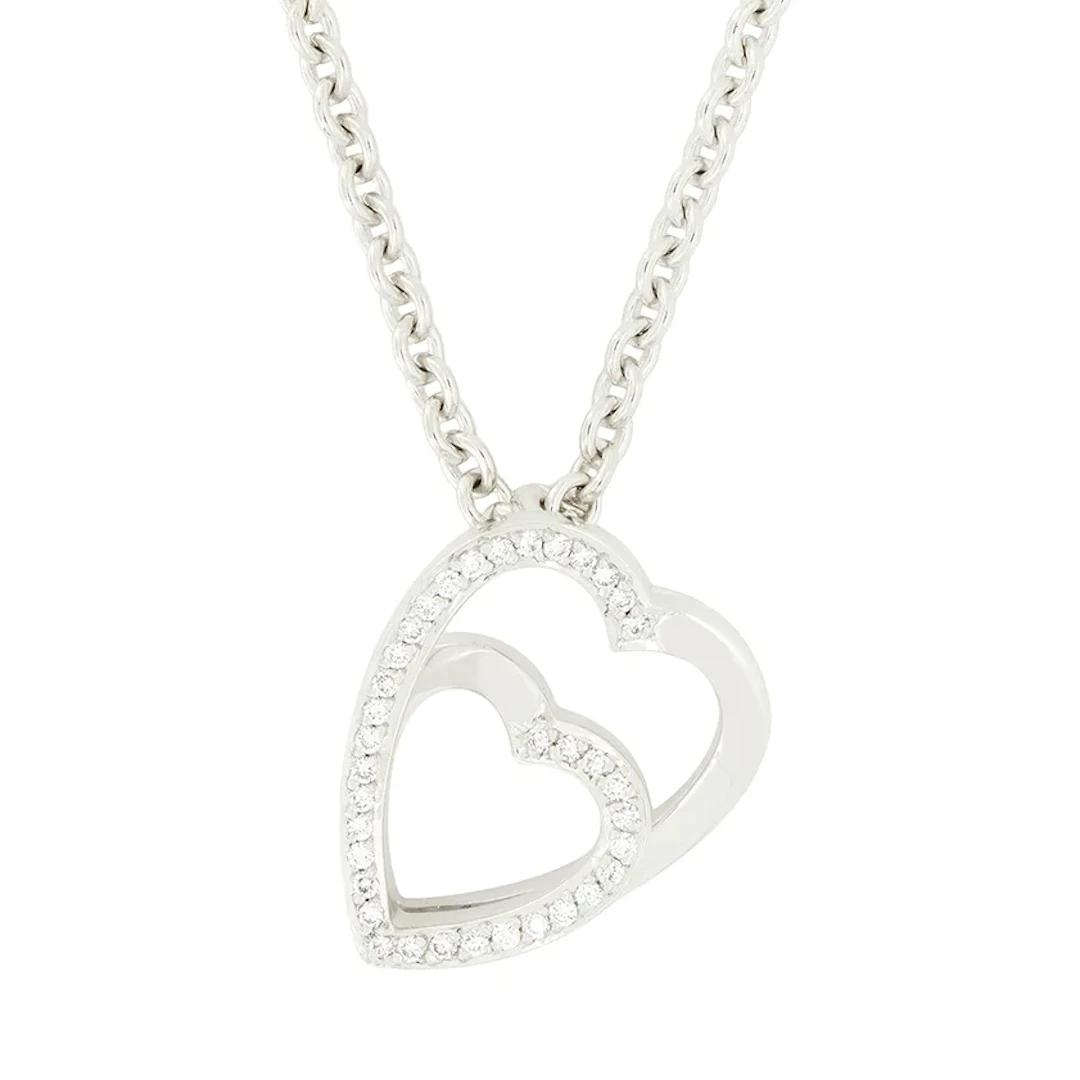 Cartier 0.26ct Diamond Double Heart Pendant