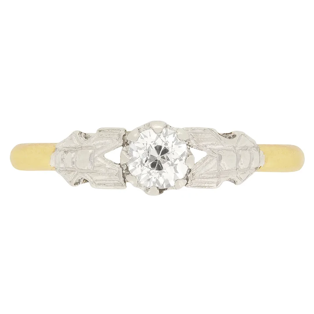 Edwardian 0.30 Carat Diamond Solitaire Engagement Ring, c.1910