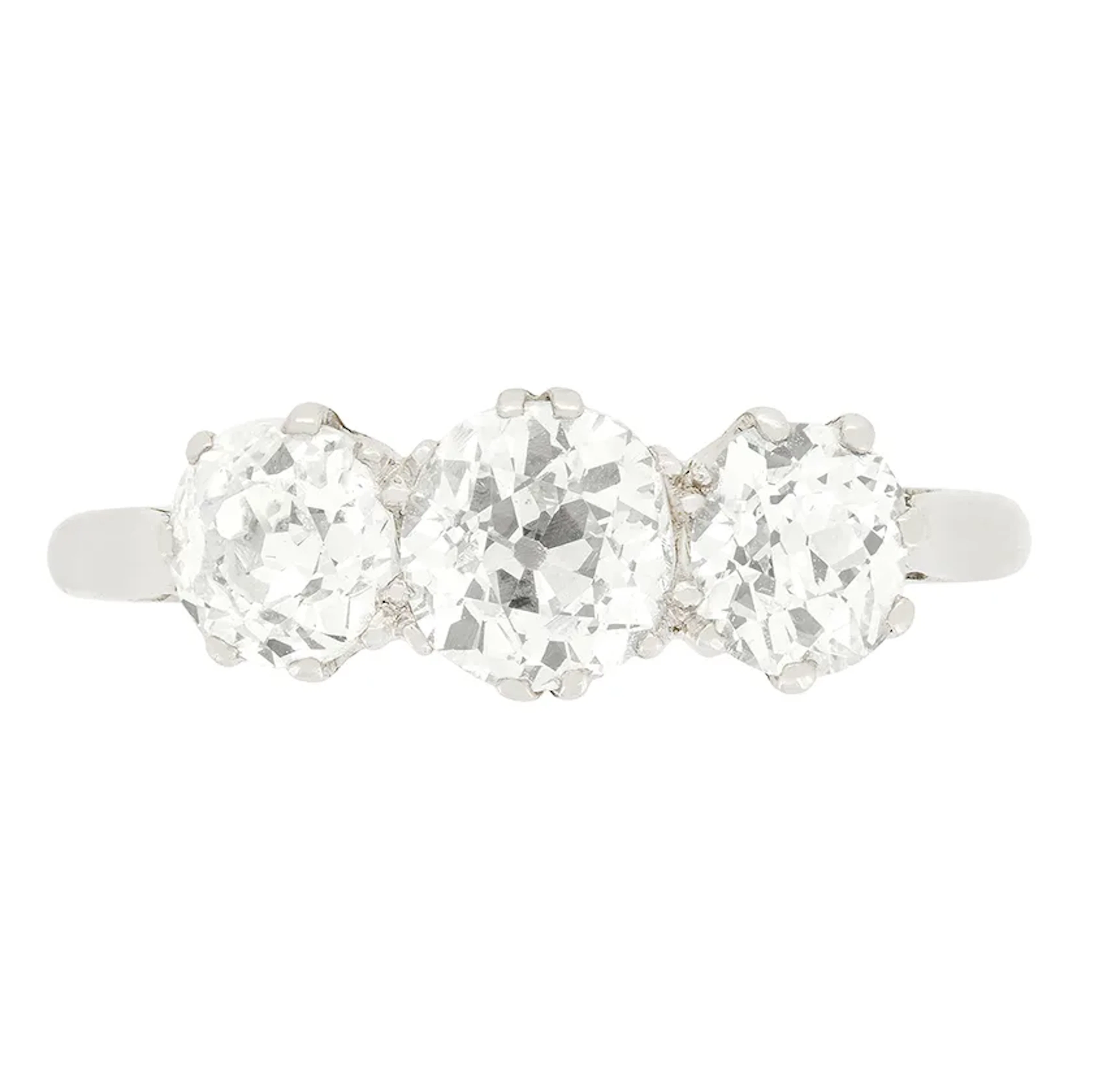 Art Deco 1.70ct Three Stone Ring, c.1920s