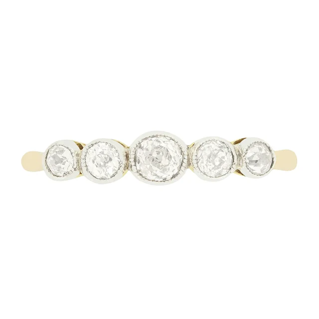 Victorian 0.34ct Diamond Five Stone Ring, c.1900s