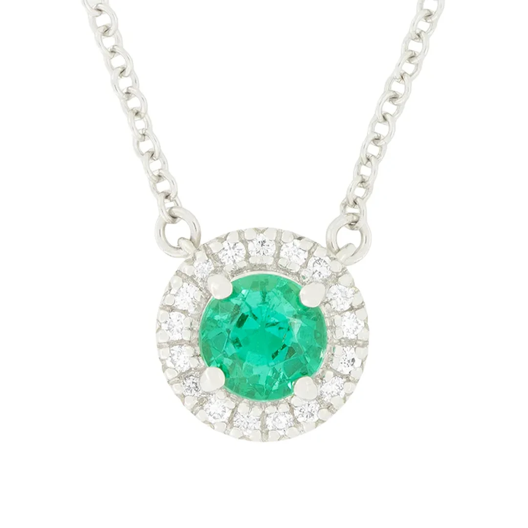 Tiffany & Co. 0.30ct Emerald and Diamond Soleste Pendant