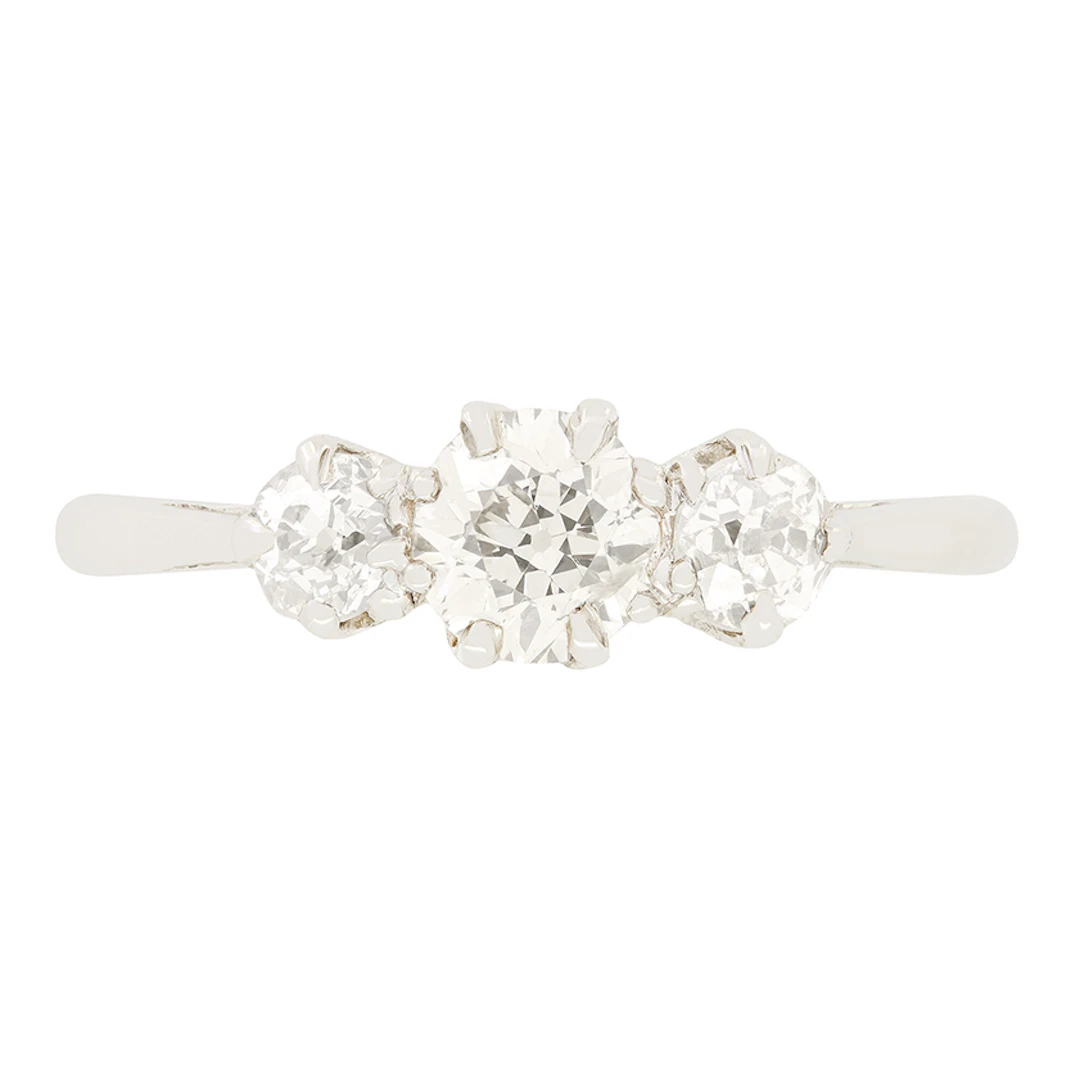 Art Deco 1.00ct Diamond Trilogy Ring, c.1920s