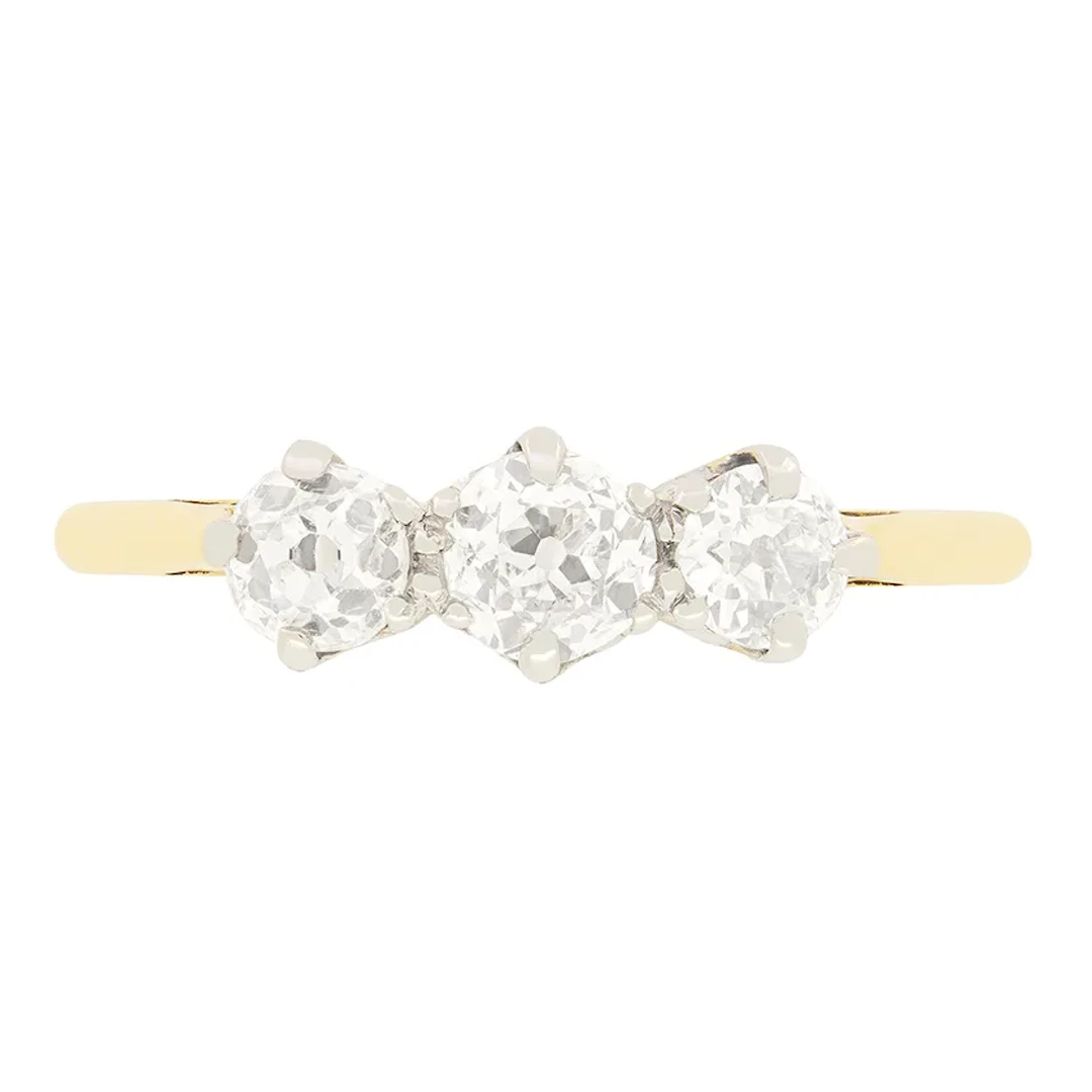 Edwardian 0.80ct Diamond Trilogy Ring, c.1910s
