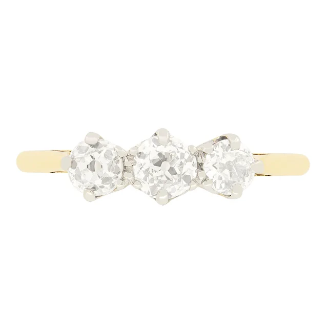 Edwardian 0.80ct Diamond Trilogy Ring, c.1910s