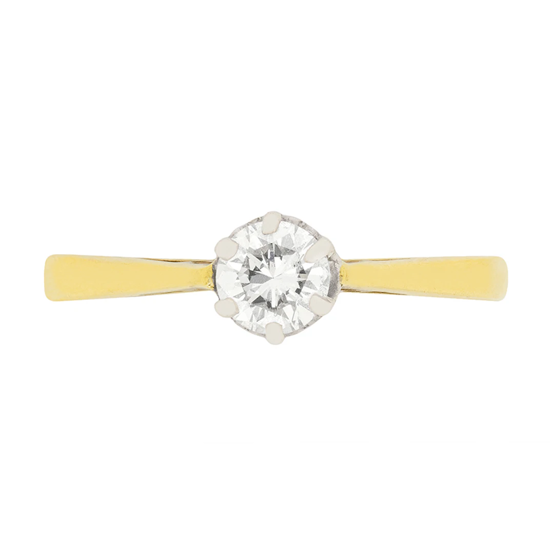 Late Deco 0.40ct Diamond Solitaire Engagement Ring, c.1940s