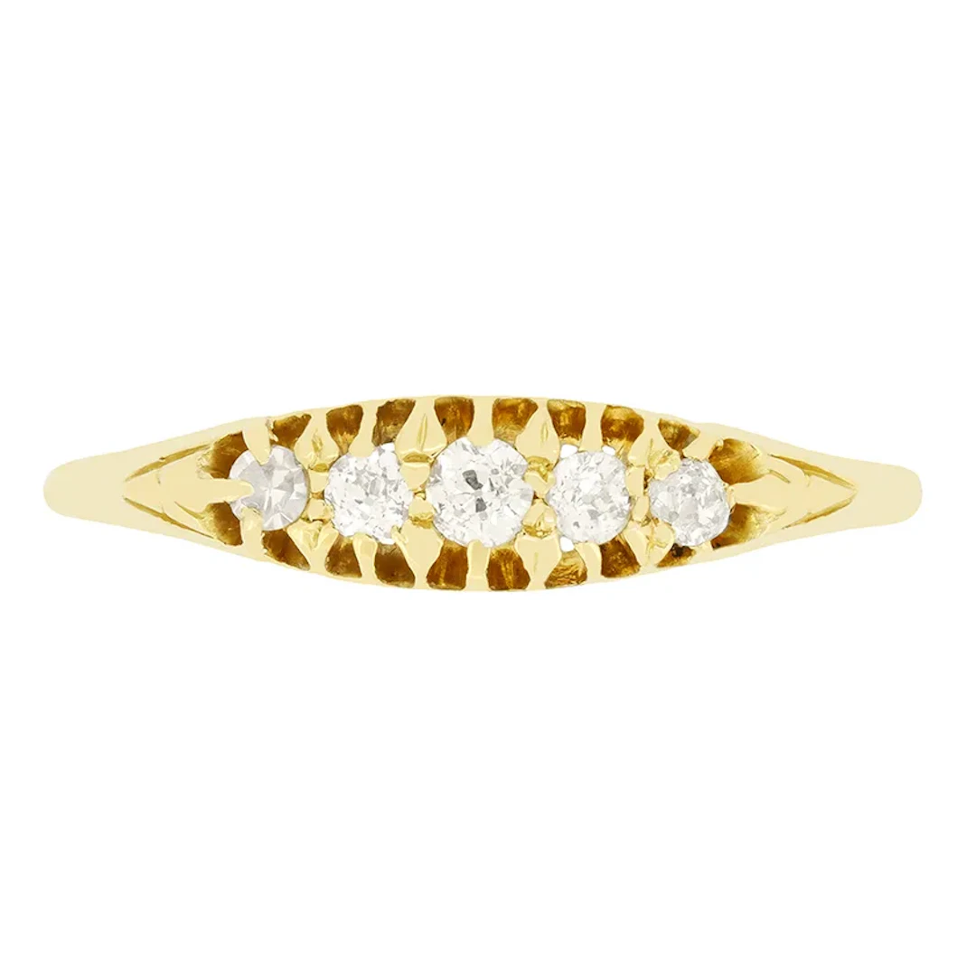 Victorian 0.34ct Diamond Five Stone Ring, c.1880s